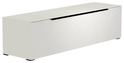 LOWBOARD in 160/43/45 cm - Schwarz/Weiß, Design, Glas/Holzwerkstoff (160/43/45cm) - Moderano