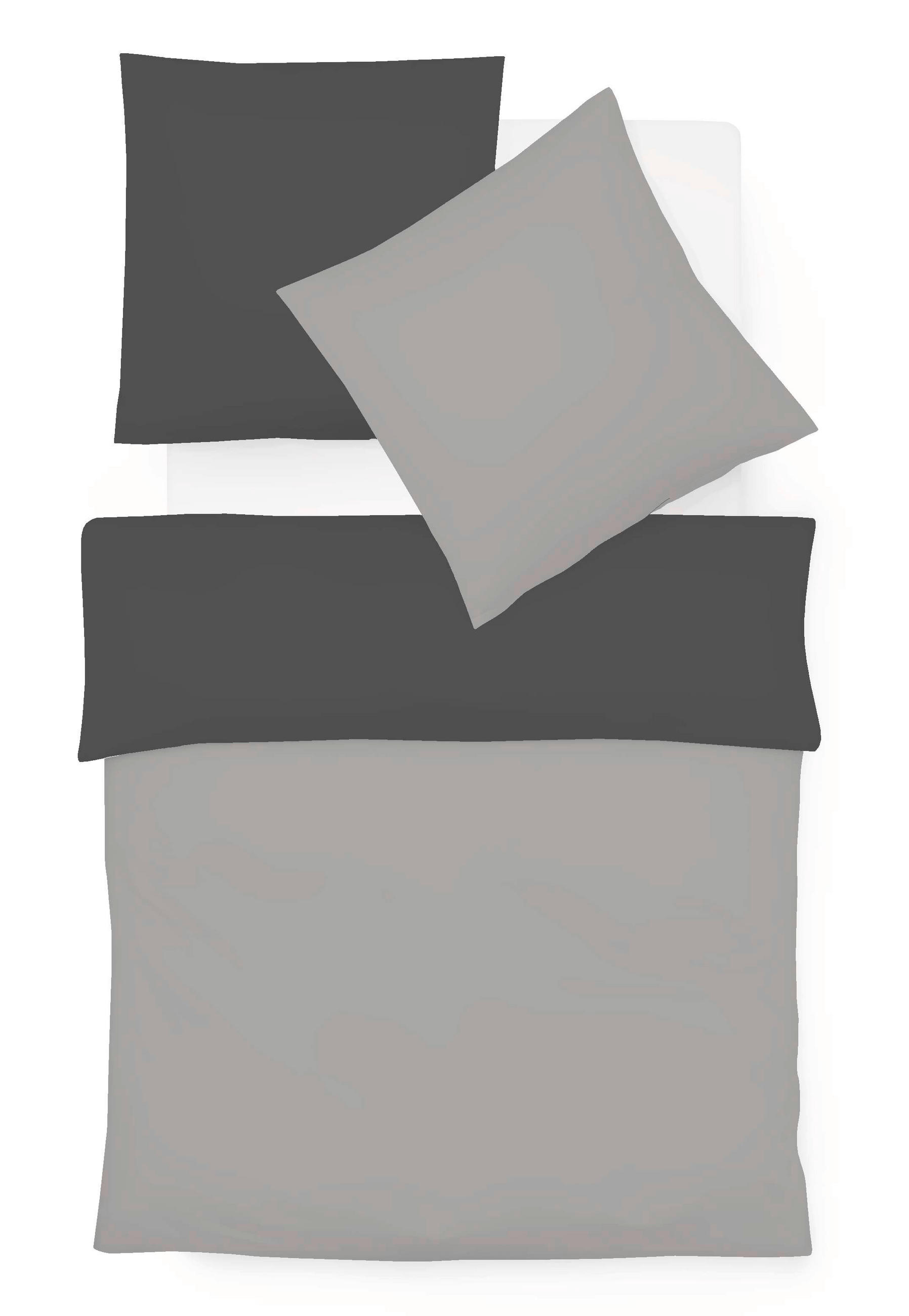 BETTWÄSCHE Black Premium Jersey Interlock-Jersey 135/200 cm  - Dunkelgrau/Grau, Basics, Textil (135/200cm) - Fleuresse