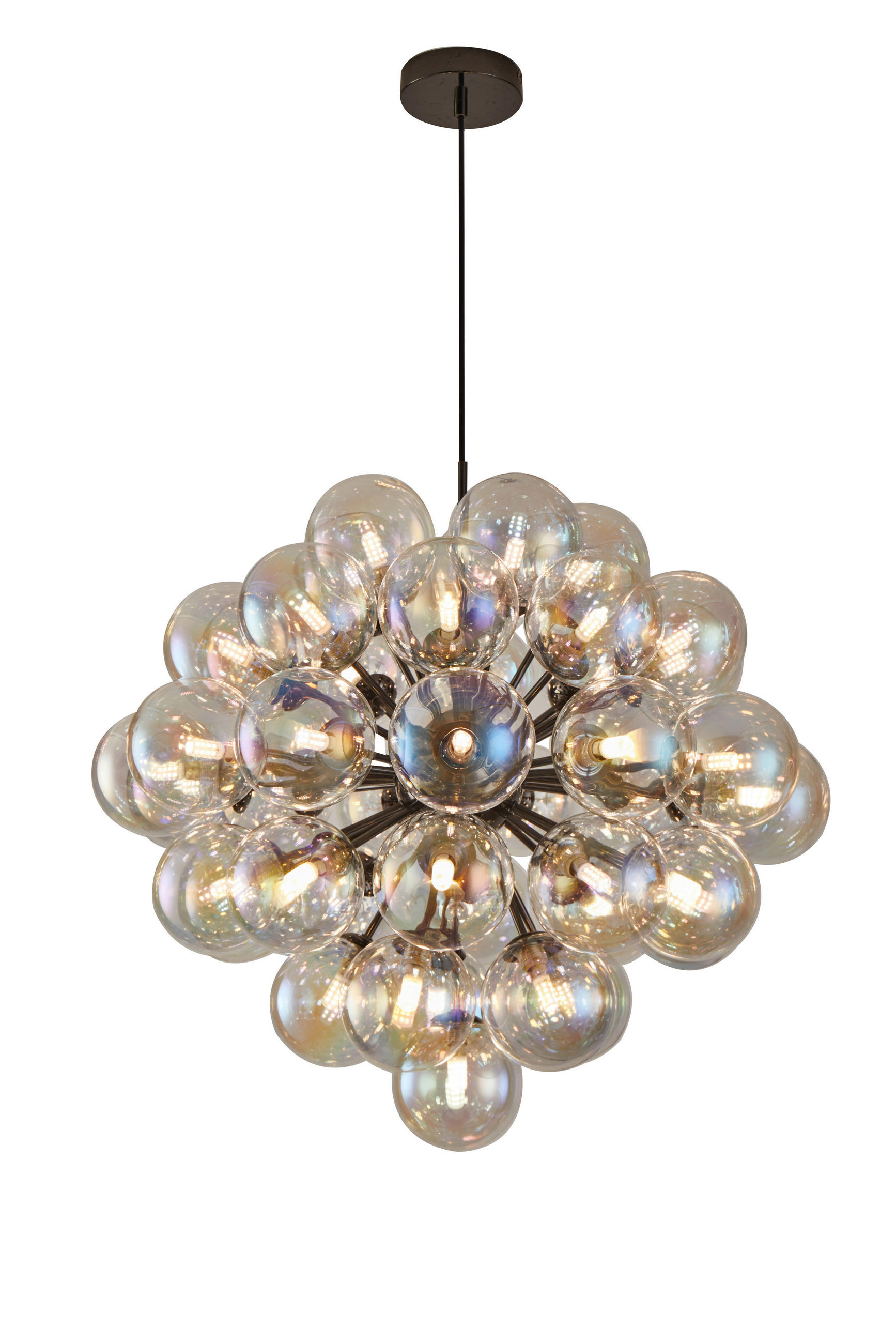 LED-HÄNGELEUCHTE Portofino 66/300 cm   - Schwarzchrom, Design, Glas/Metall (66/300cm)