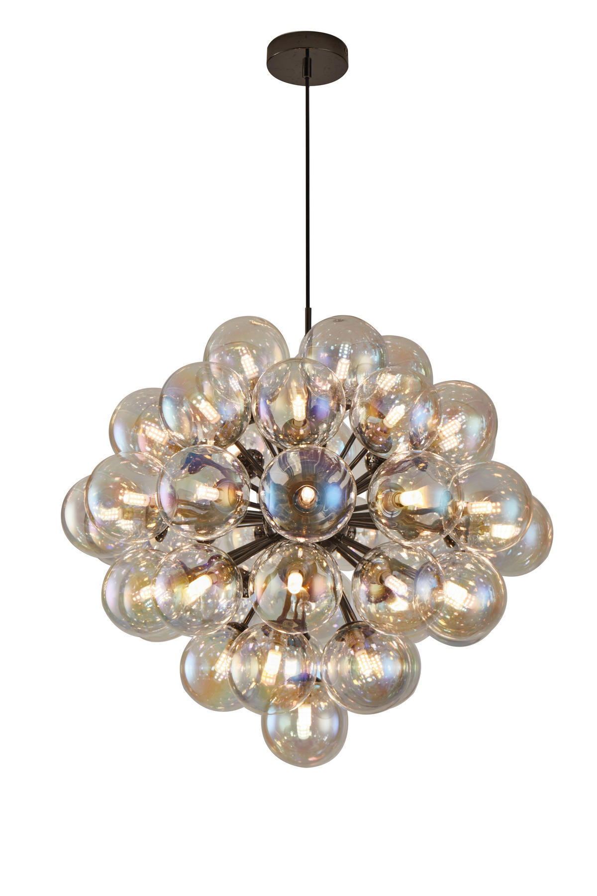 LED-HÄNGELEUCHTE 66/300 cm  - Schwarzchrom, Design, Glas/Metall (66/300cm)