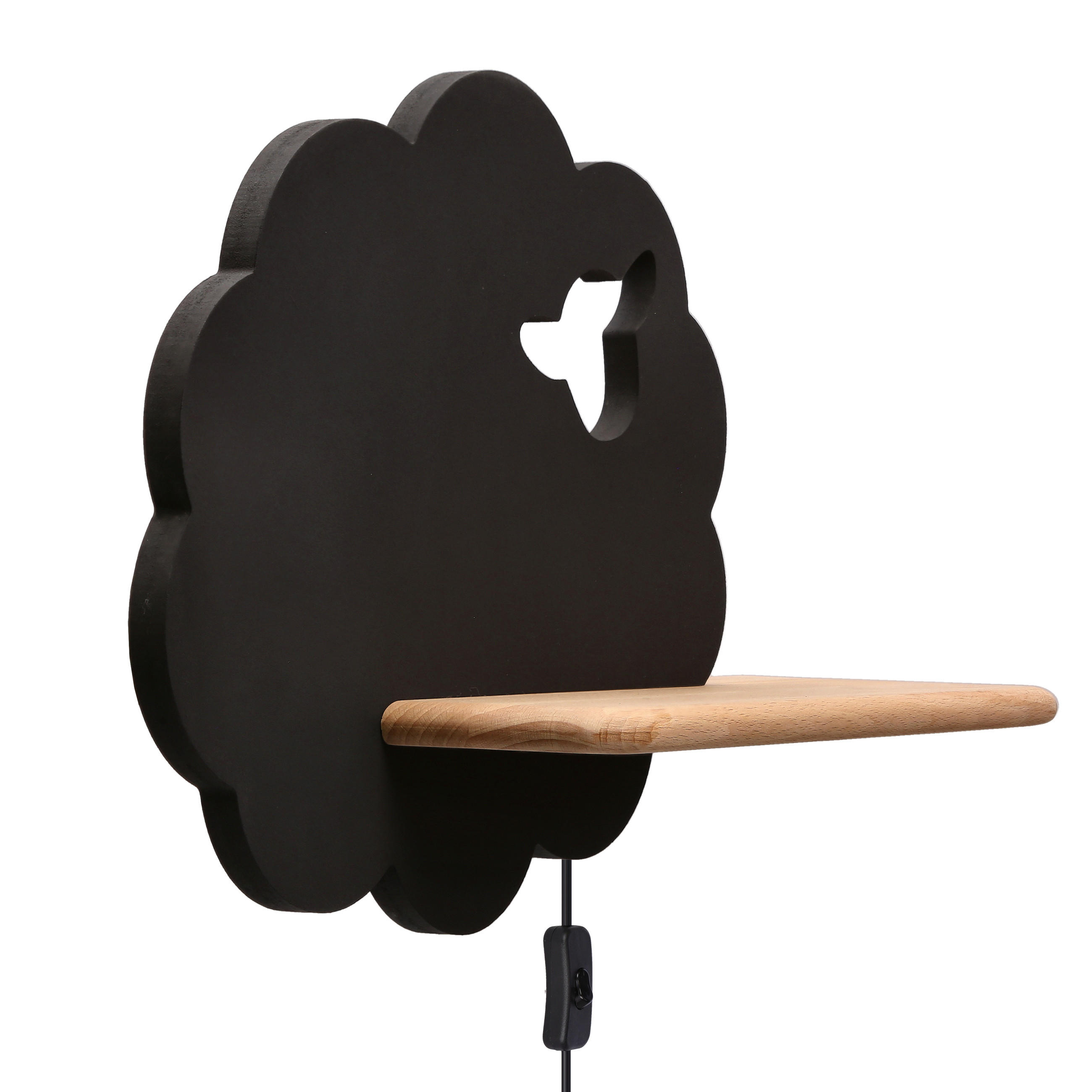 KINDERWANDLEUCHTE 36/12/24 cm   - Schwarz, Basics, Holz/Holzwerkstoff (36/12/24cm)