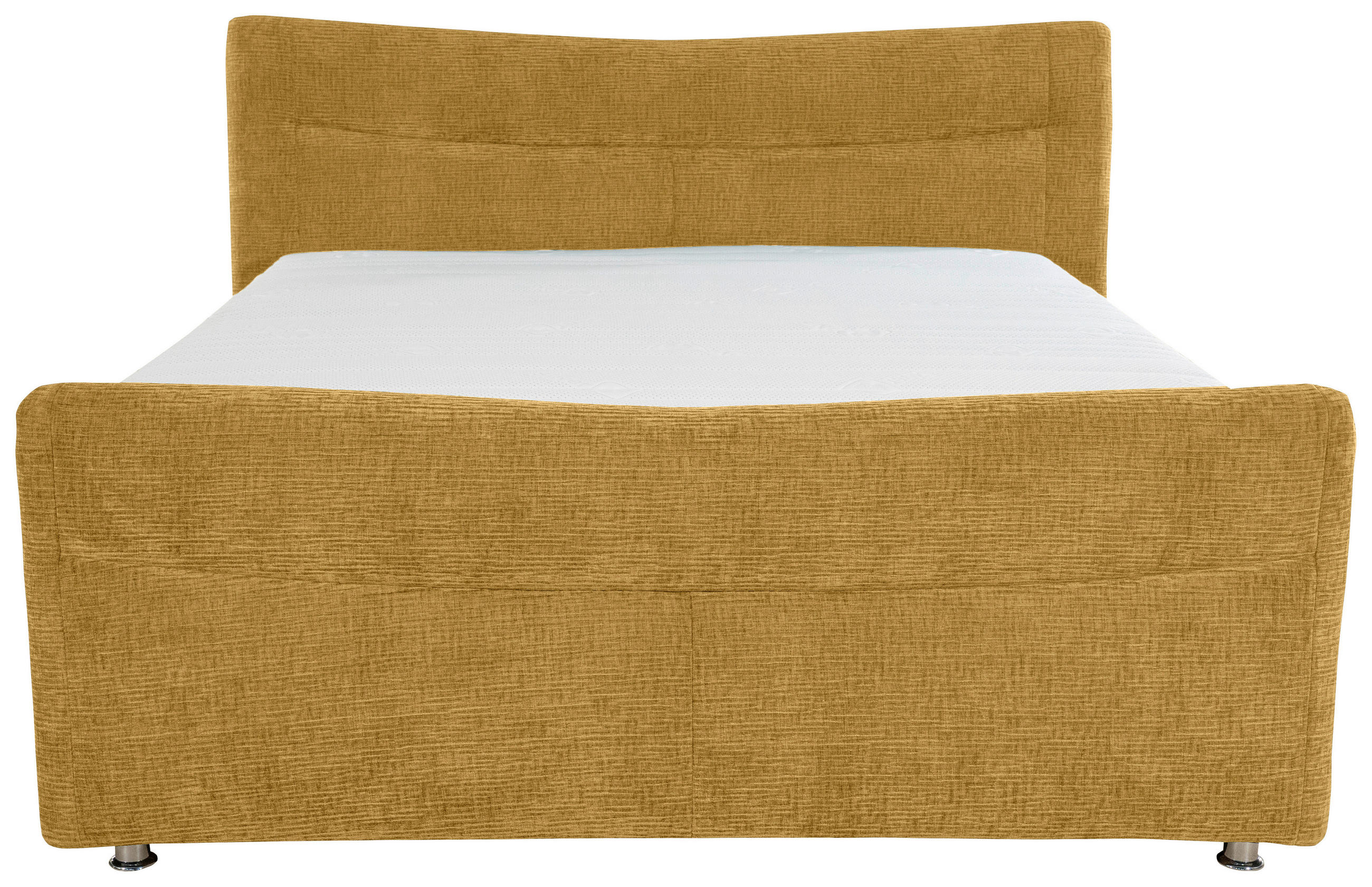 BOXSPRINGBETT 180/200 cm  in Senfgelb  - Chromfarben/Senfgelb, KONVENTIONELL, Textil/Metall (180/200cm) - Esposa