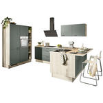 ECKKÜCHE XO 10  in Grün, Tannenholzfarben  - Tannenholzfarben/Schwarz, Design, Holzwerkstoff/Metall (150/280/121,6cm) - Xora