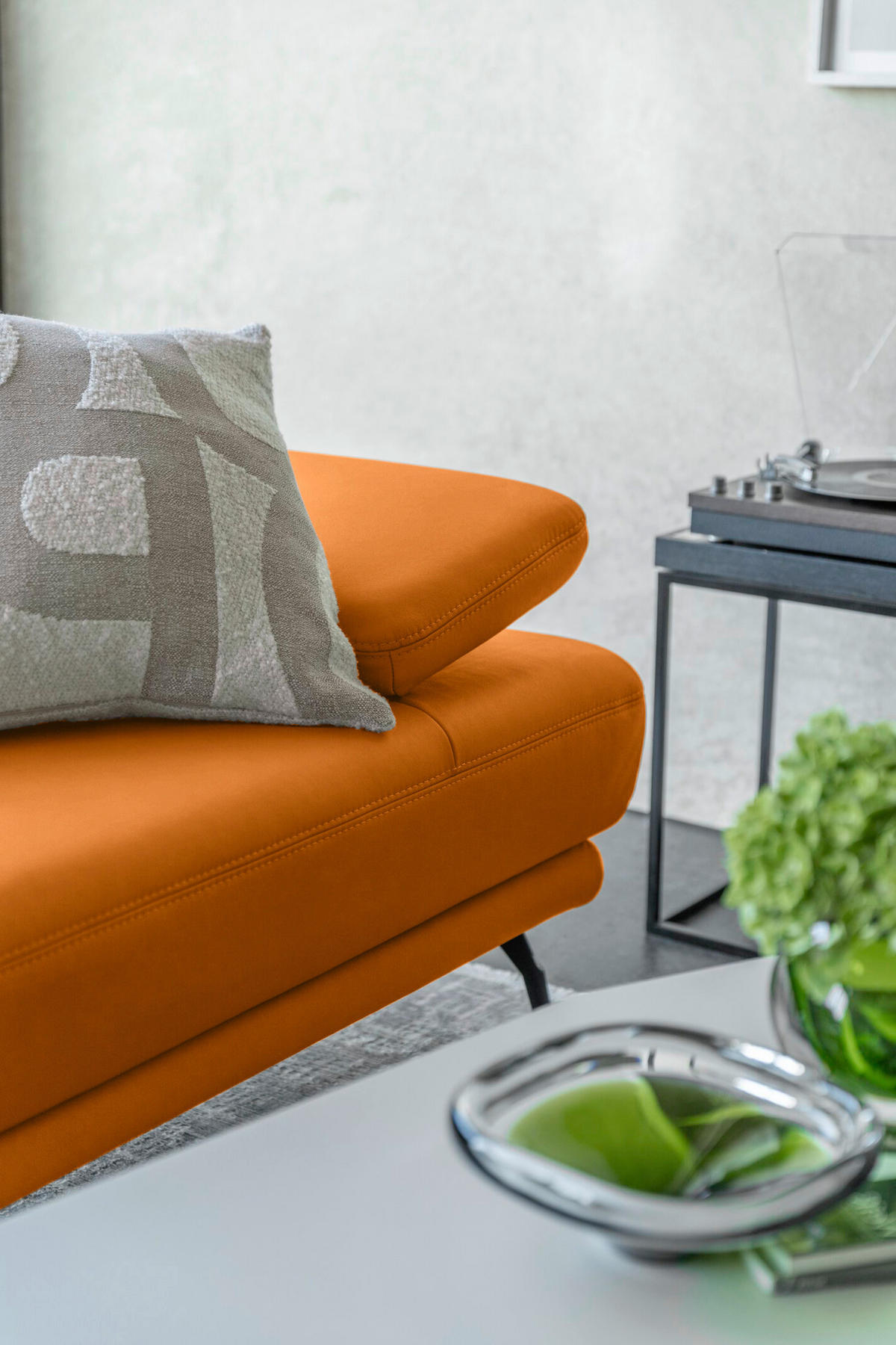 ECKSOFA Echtleder Currygelb  - Currygelb/Schwarz, Konventionell, Leder/Metall (301/180cm) - Joop!