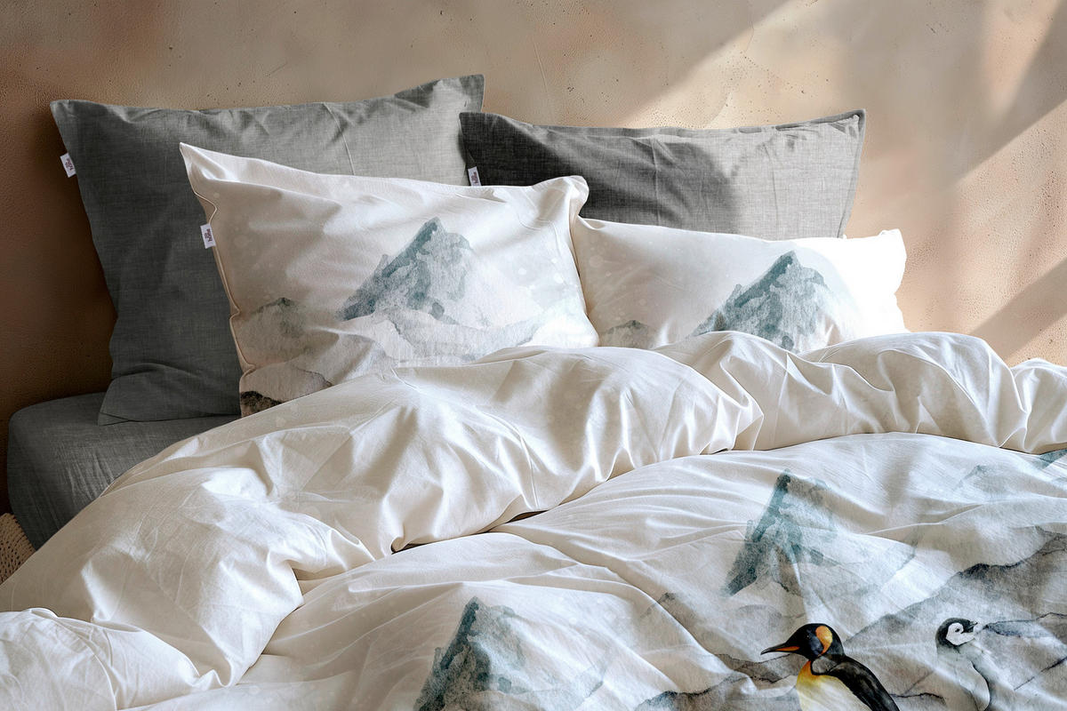 BETTWÄSCHE 2-teilig Frostine Flanell 135/200 cm  - Weiß, Basics, Textil (135/200cm)