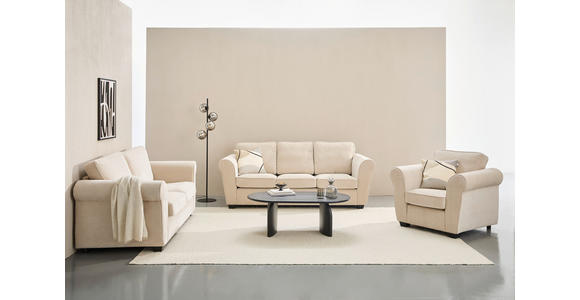 2,5-SITZER  in Chenille Beige  - Beige/Schwarz, KONVENTIONELL, Kunststoff/Textil (196/88/86cm) - Carryhome