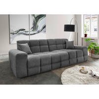 VIERSITZER-SOFA in Bouclé Anthrazit  - Anthrazit/Schwarz, MODERN, Kunststoff/Textil (300/87/120cm) - Livetastic