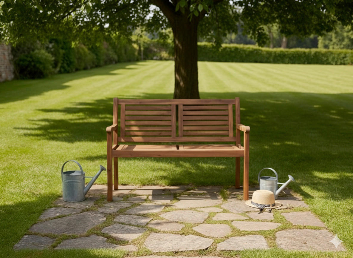 Gartenbank Akazie Braun LxBxH: 119x57x90 cm