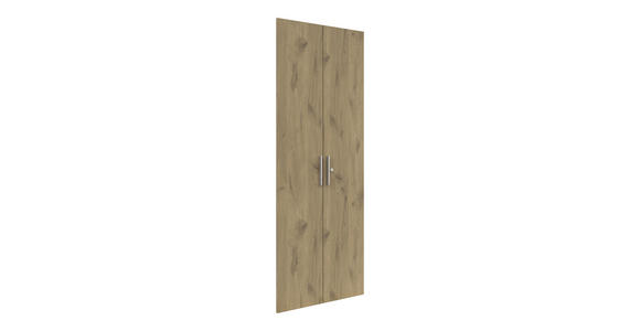 TÜRENSET 75,5/206,6/1,6 cm - Eichefarben/Silberfarben, KONVENTIONELL, Holzwerkstoff/Metall (75,5/206,6/1,6cm) - Voleo