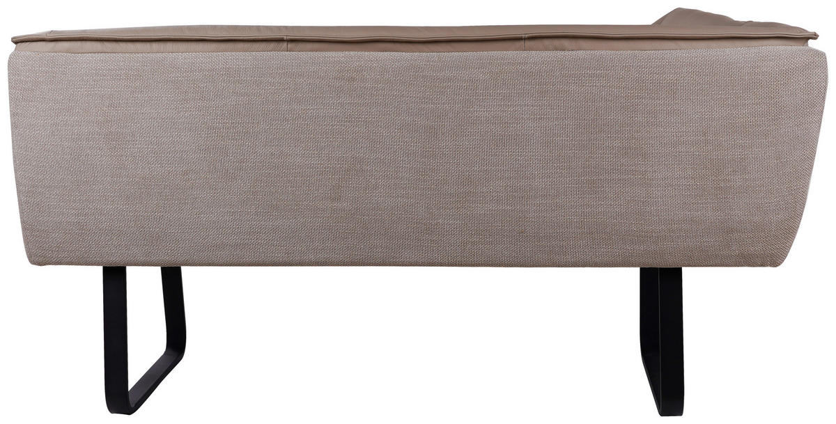 ECKBANK 237/178 cm Struktur Echtleder Schwarz, Taupe   - Taupe/Schwarz, Design, Leder/Textil (237/178cm) - Novel