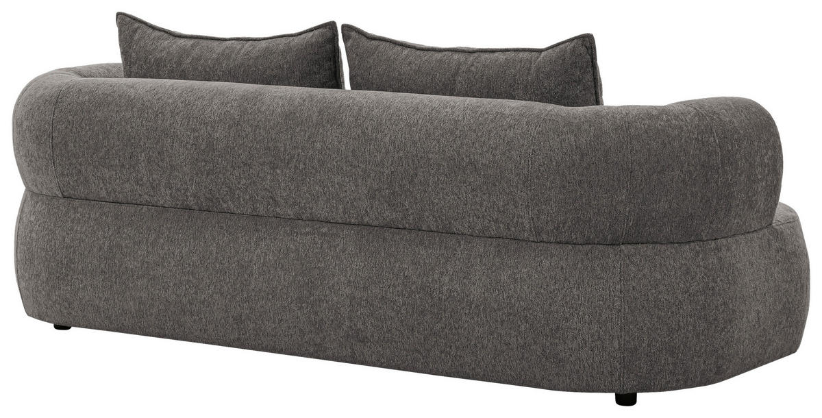 3-SITZER-SOFA Chenille Anthrazit  - Anthrazit/Schwarz, Design, Kunststoff/Textil (200/76/96cm) - Livetastic