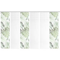 FLÄCHENVORHANG  6 Stück  blickdicht  60/260 cm   - Weiß/Grün, Natur, Textil (60/260cm)