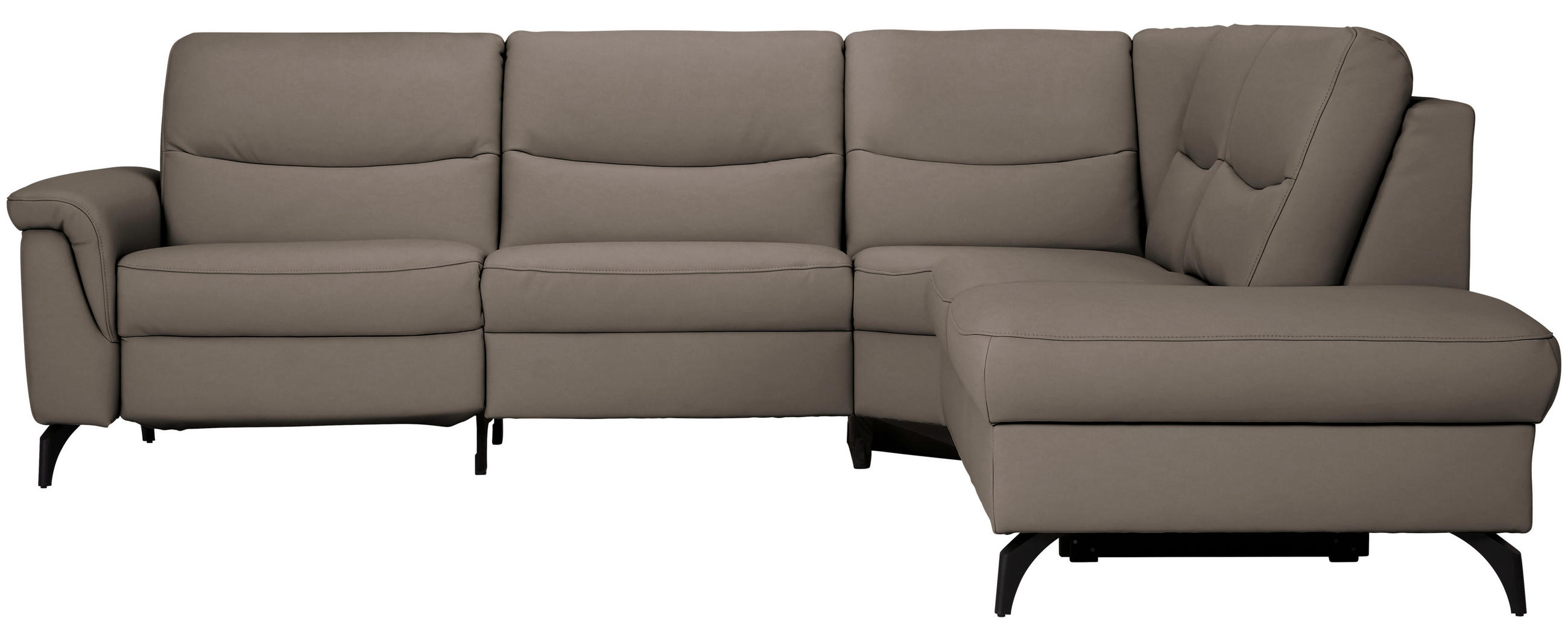 ECKSOFA  in Echtleder Graubraun  280/249 cm  - Anthrazit/Graubraun, Design, Leder/Metall (280/249cm) - Himolla Komfortklass