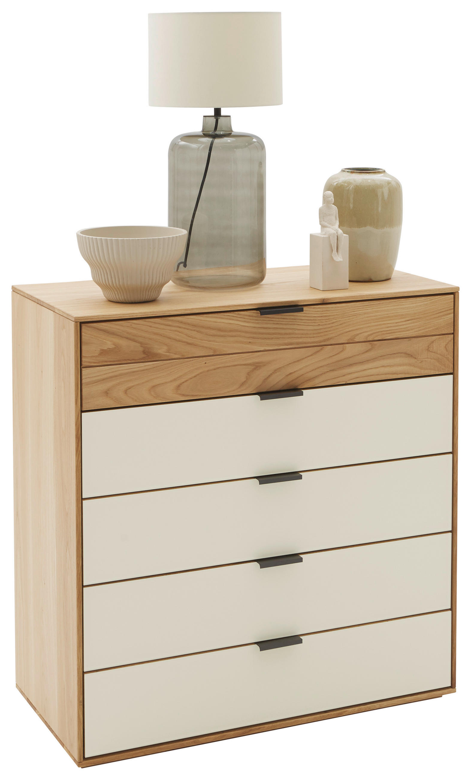 KOMMODE  in 92/94,2/44 cm  - Kaschmir/Eichefarben, Natur, Glas/Holz (92/94,2/44cm) - Valnatura