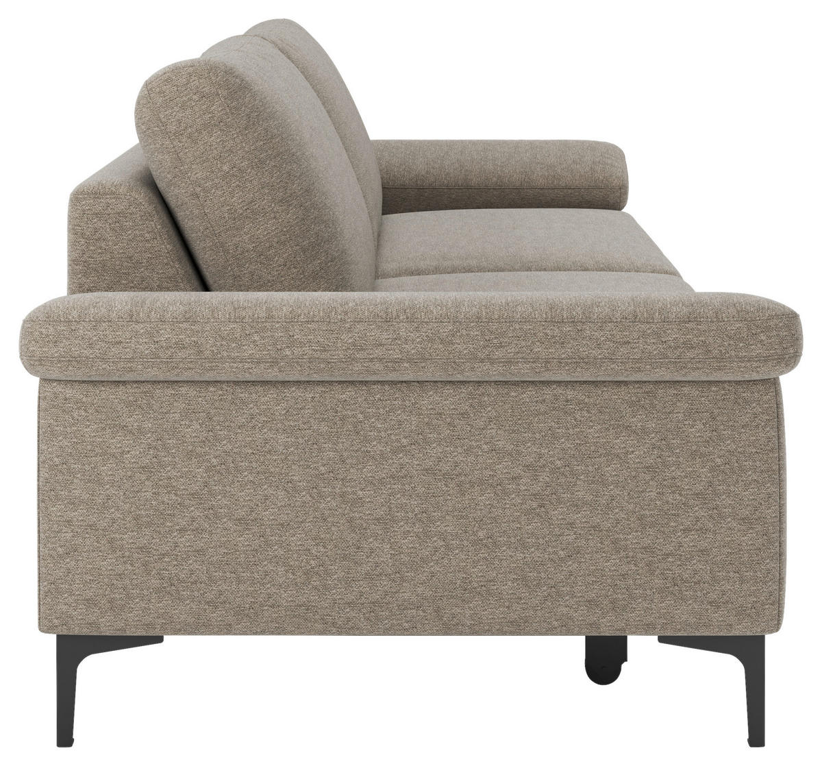 2,5-SITZER Flachgewebe Taupe  - Taupe/Schwarz, Design, Holzwerkstoff/Textil (204/89/97cm) - Pure Home Lifestyle