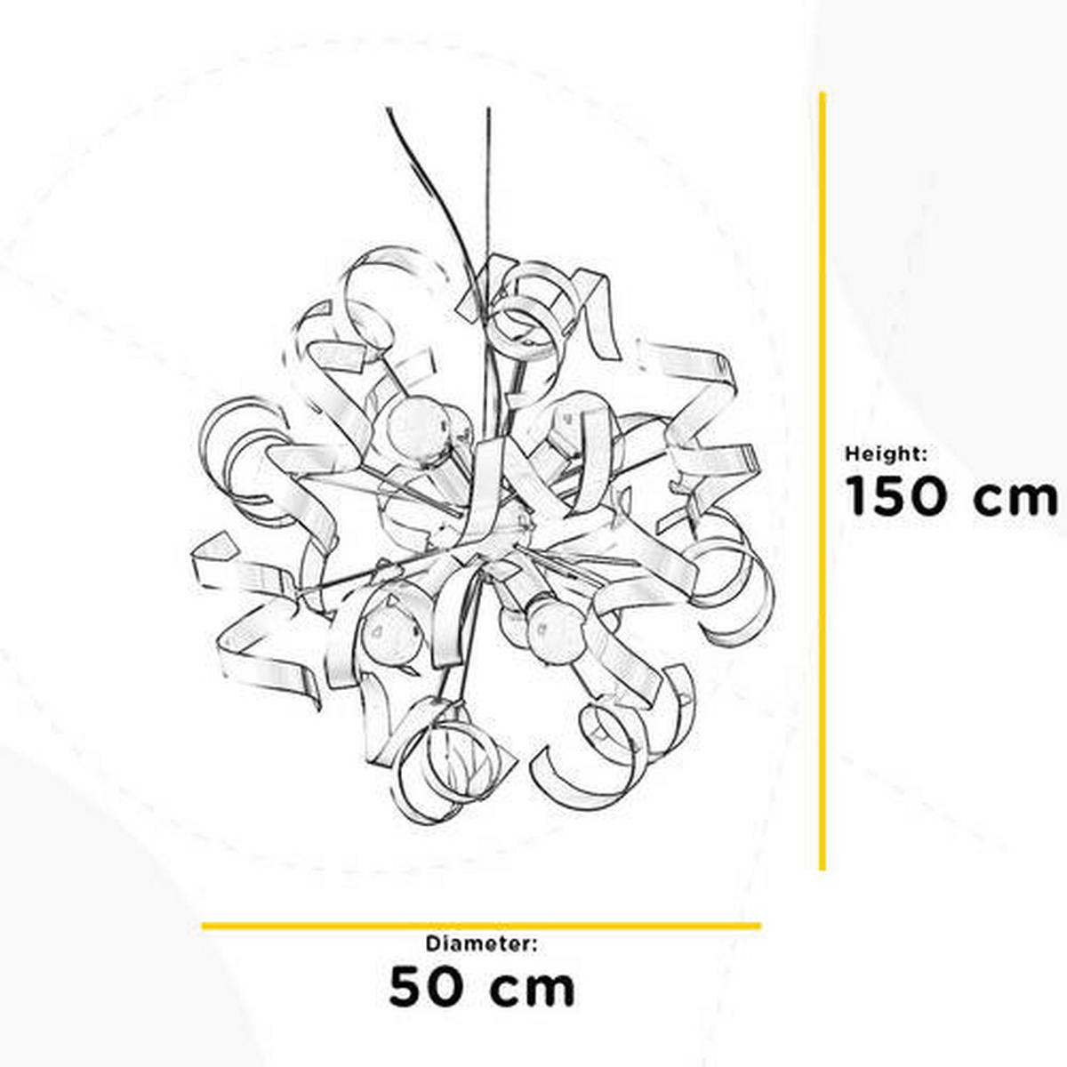 ZÁVĚSNÉ SVÍTIDLO, 50/150 cm  - bílá, Design, kov (50/150cm)