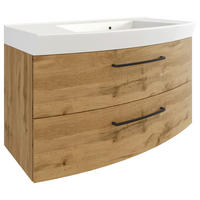 WASCHTISCHKOMBI  - Eichefarben/Schwarz, MODERN, Keramik/Holzwerkstoff (100/59/50cm) - Held