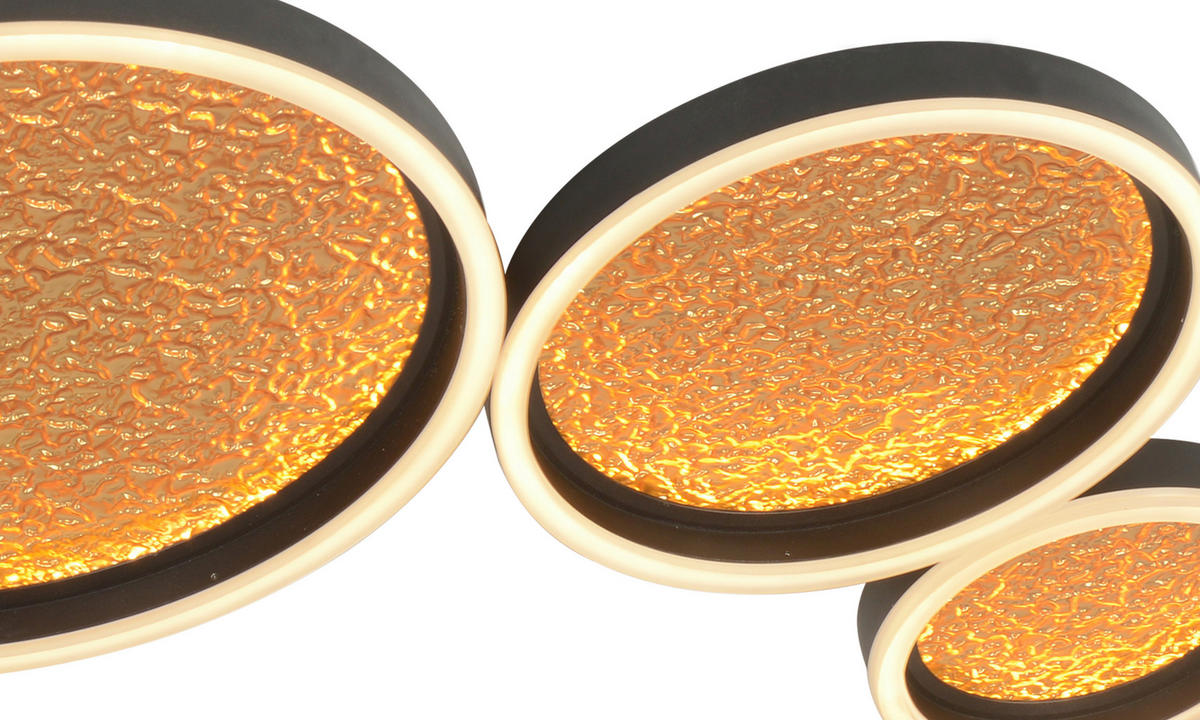 LED-DECKENLEUCHTE Bormes 55/8/125 cm   - Goldfarben/Schwarz, Design, Kunststoff/Metall (55/8/125cm)