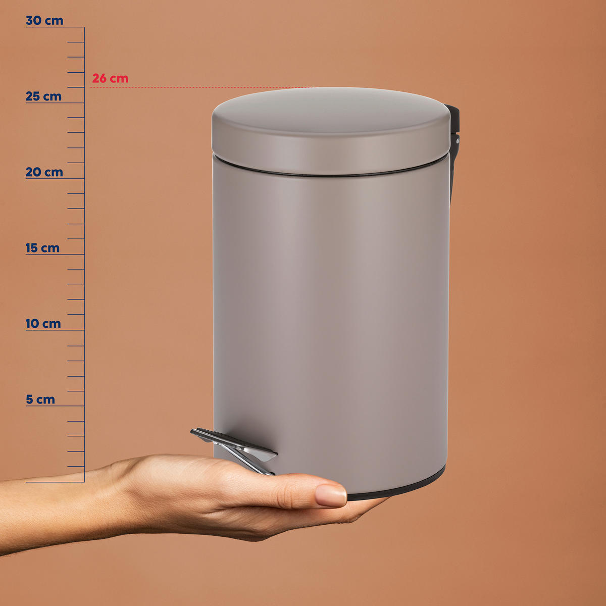 KOSMETIKEIMER MONACO 3 L  - Schwarz/Braun, Basics, Kunststoff/Metall (17/26cm) - Kela