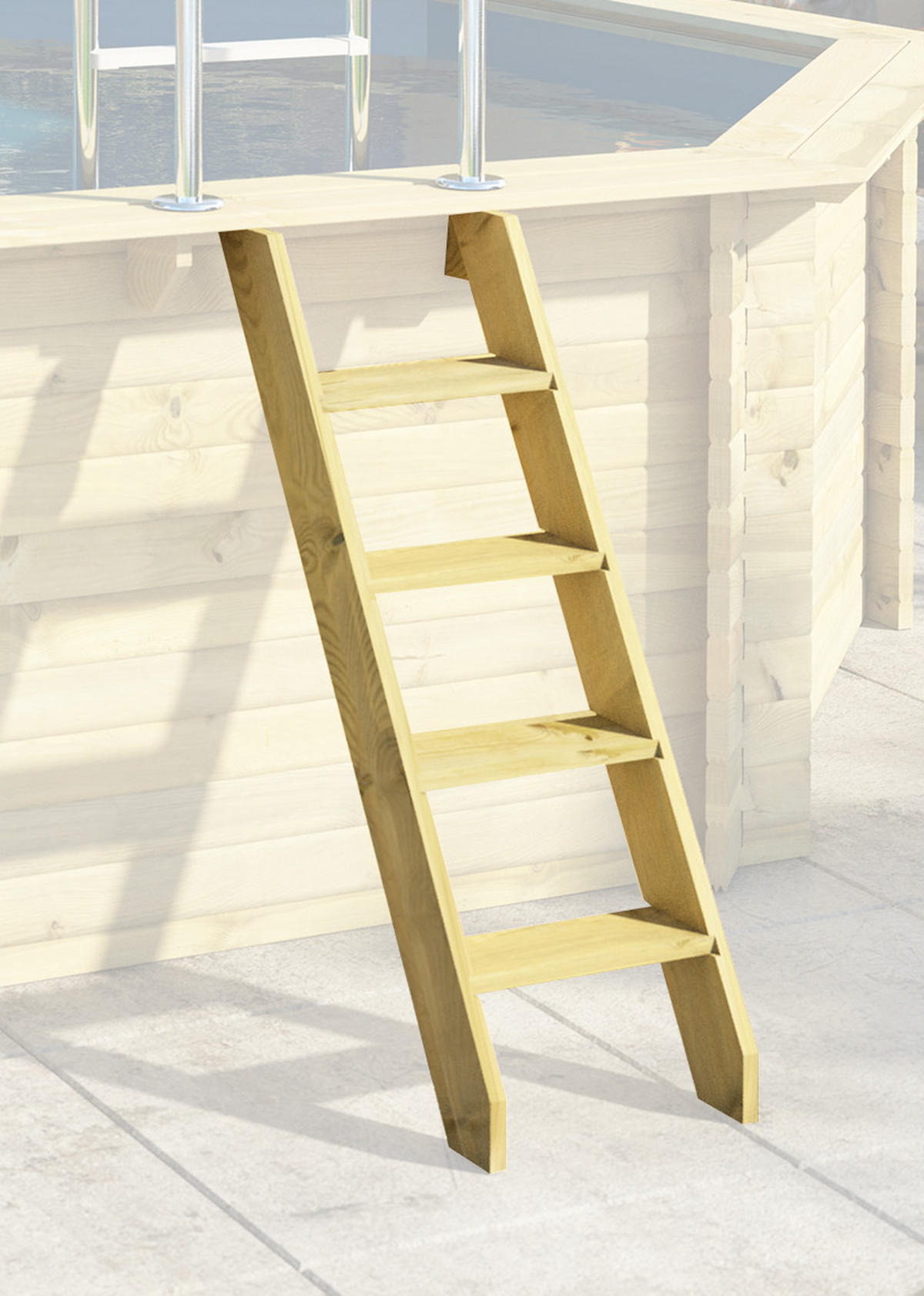 POOL-SET IBIZA 2 INKL. ZUBEHÖR 36590 470/124 cm  - Blau/Naturfarben, Basics, Holz (470/124cm) - Karibu