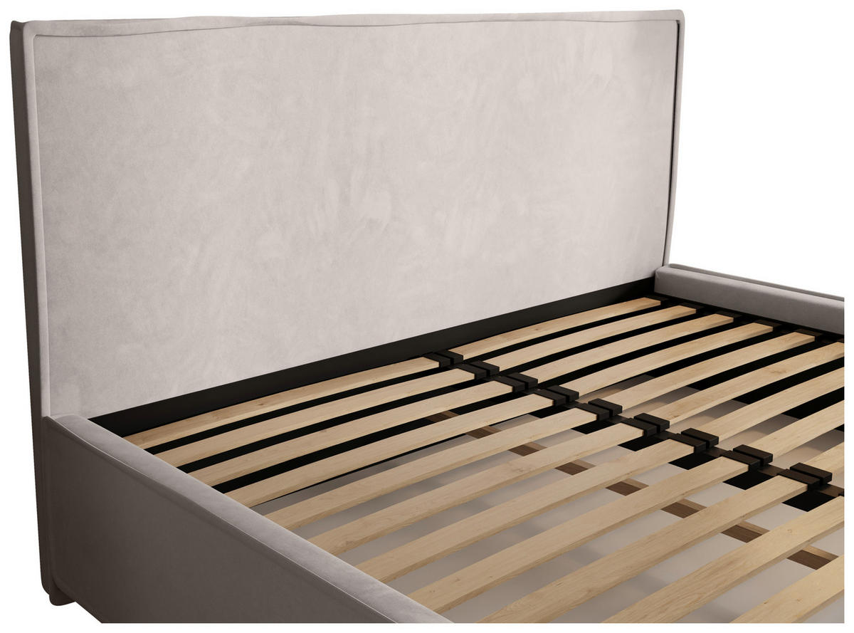 POLSTERBETT 180/200 cm,  in Creme, gepolstertes Kopfteil, Lattenrost, Bettkasten,  - Chromfarben/Creme, MODERN, Holz/Kunststoff (180/200cm) - Chameo