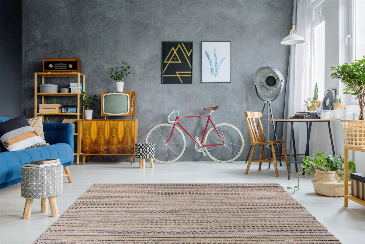 HANDWEBTEPPICH  Wohnzimmer 160/230 cm Grau rechteckig  - Grau, Basics, Textil (160/230cm) - Kayoom