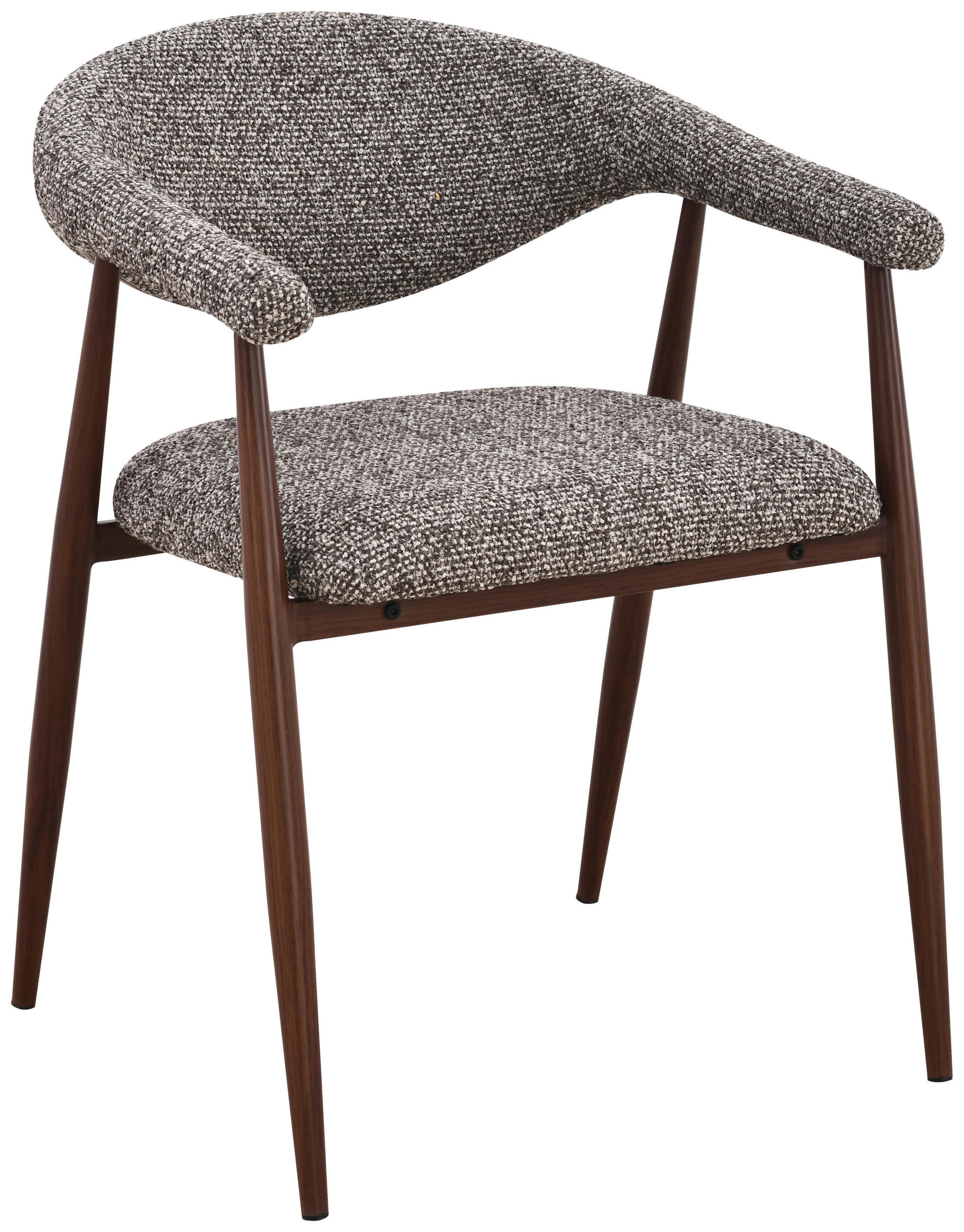 ARMLEHNSTUHL  Stoffauswahl Bouclé  Dunkelbraun, Walnussfarben  - Dunkelbraun/Walnussfarben, Design, Textil/Metall (58/78/60cm) - Lomoco