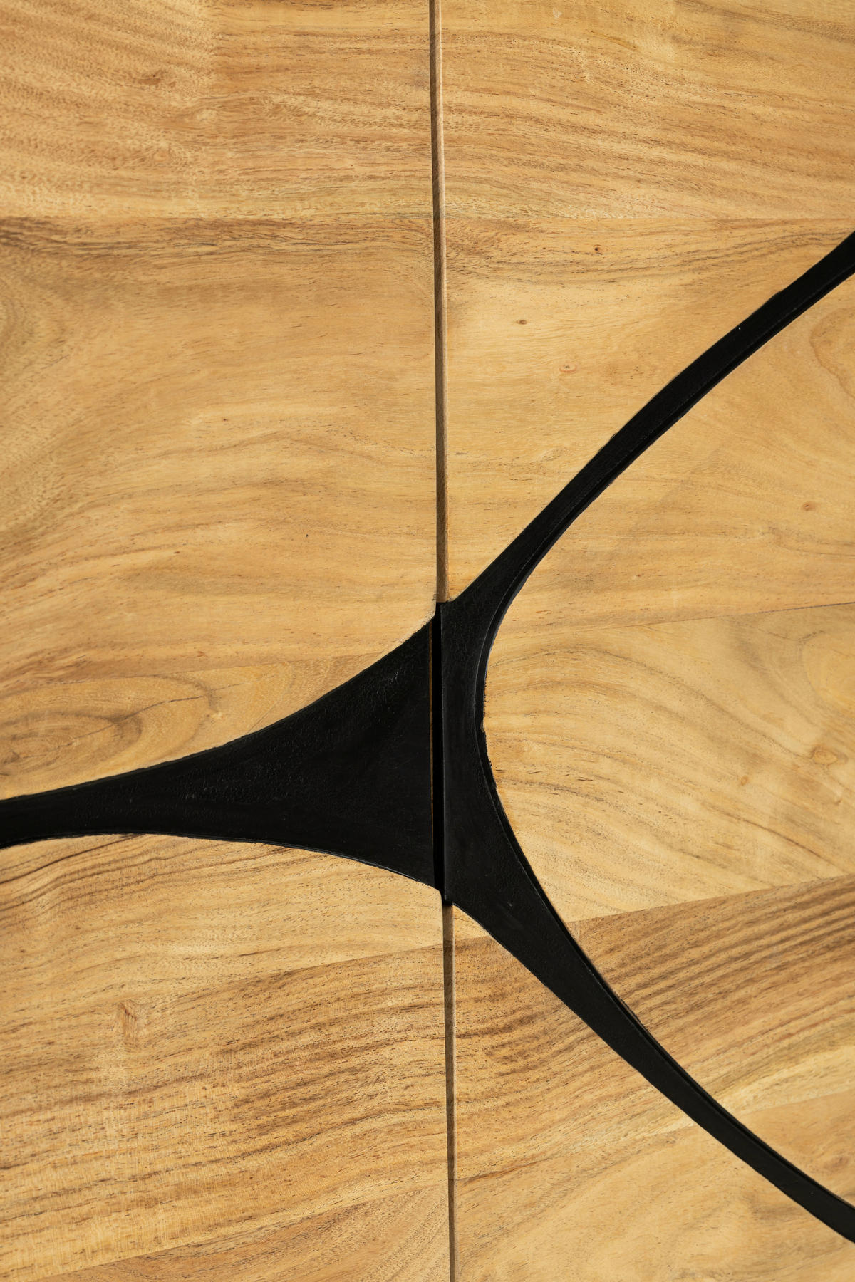 SIDEBOARD  in 160/85/40 cm  - Schwarz/Akaziefarben, Design, Holz/Metall (160/85/40cm) - Ambia Home