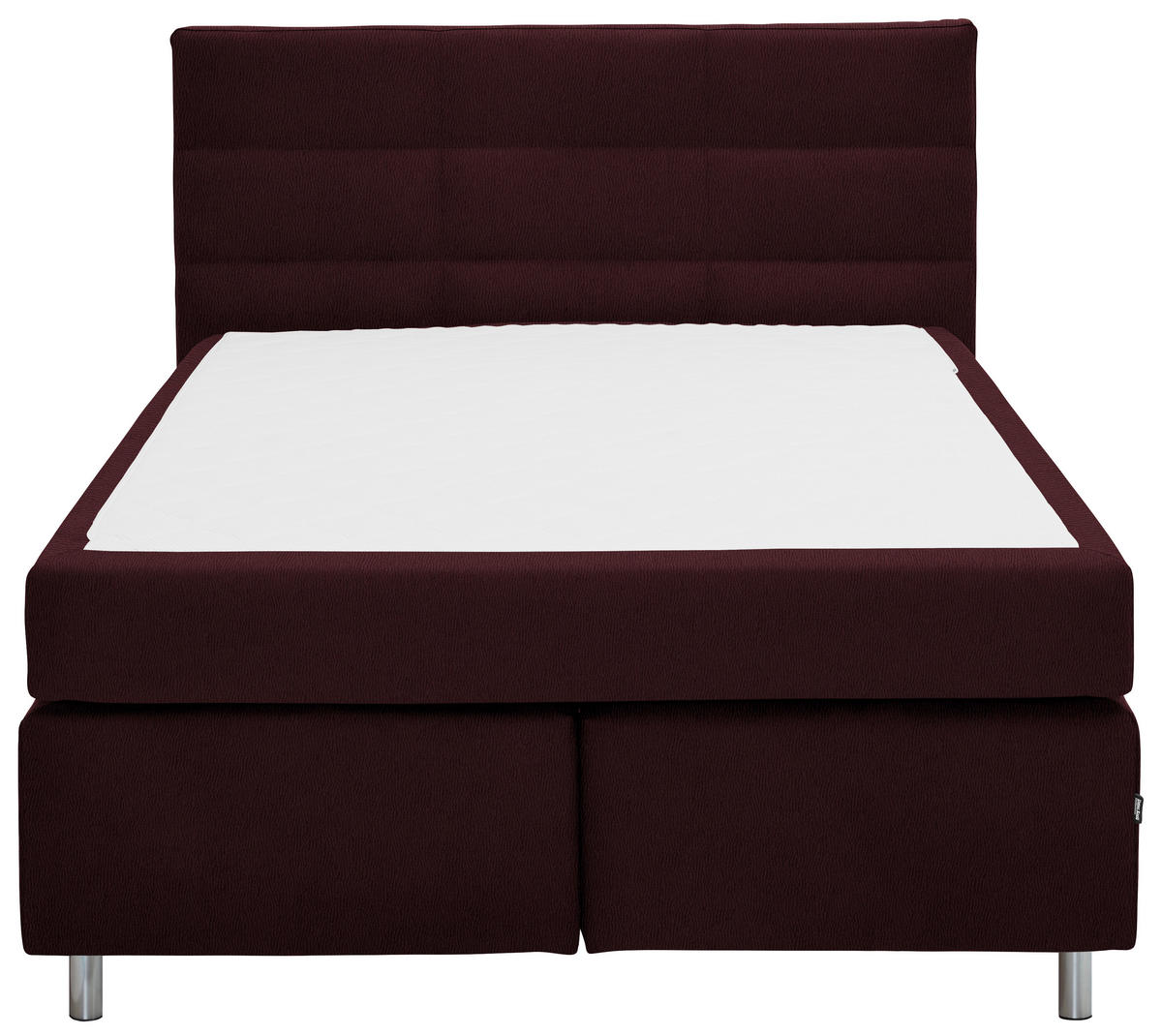 BOXSPRINGBETT 140/200 cm  in Bordeaux  - Bordeaux/Alufarben, KONVENTIONELL, Textil/Metall (140/200cm) - Dieter Knoll