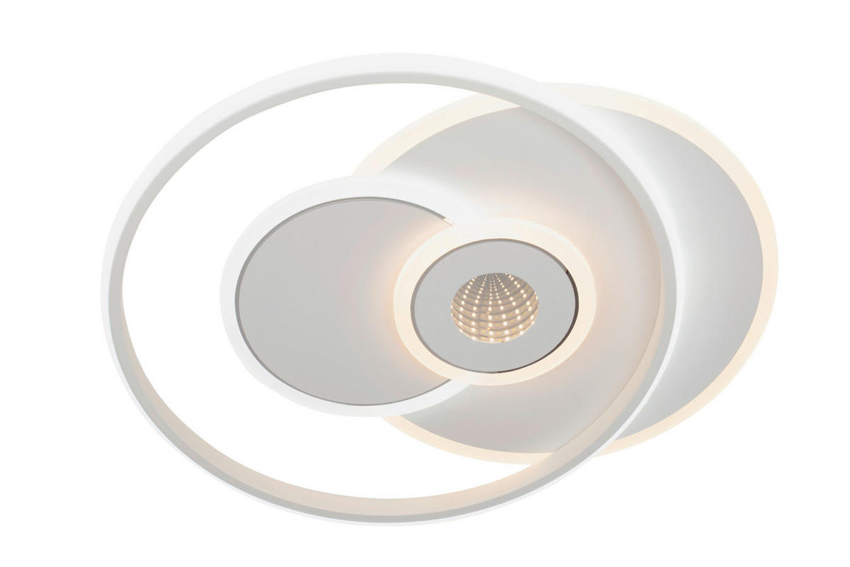 STROPNÍ LED SVÍTIDLO, 50,3/42,5/6 cm - bílá, Trend, kov/plast (50,3/42,5/6cm) - Novel