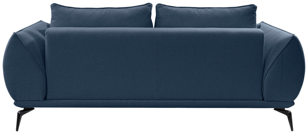 2-SITZER-SOFA in Webstoff Dunkelblau  - Schwarz/Dunkelblau, Modern, Textil/Metall (208/86/118cm) - MID.YOU