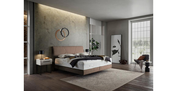 BOXSPRINGBETT 160/200 cm,  in Schlammfarben, Topper, Matratzen, H3 + H3 = fest  - Schlammfarben/Schwarz, Design, Kunststoff/Textil (160/200cm) - Dieter Knoll