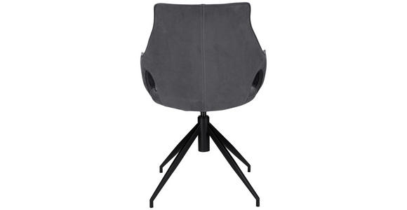 Armlehnstuhl drehbar Mikrofaser Schwarz, Dunkelgrau - Dunkelgrau/Schwarz, Design, Textil/Metall (59/87/61cm) - Novel
