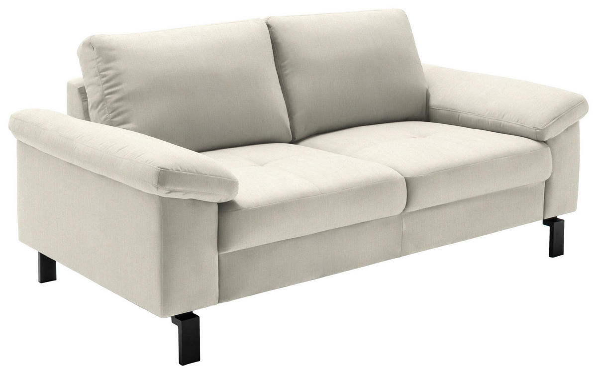 2-SITZER-SOFA in Velours Naturfarben, Beige  - Beige/Schwarz, Design, Textil/Metall (186/86/97cm) - Pure Home Lifestyle