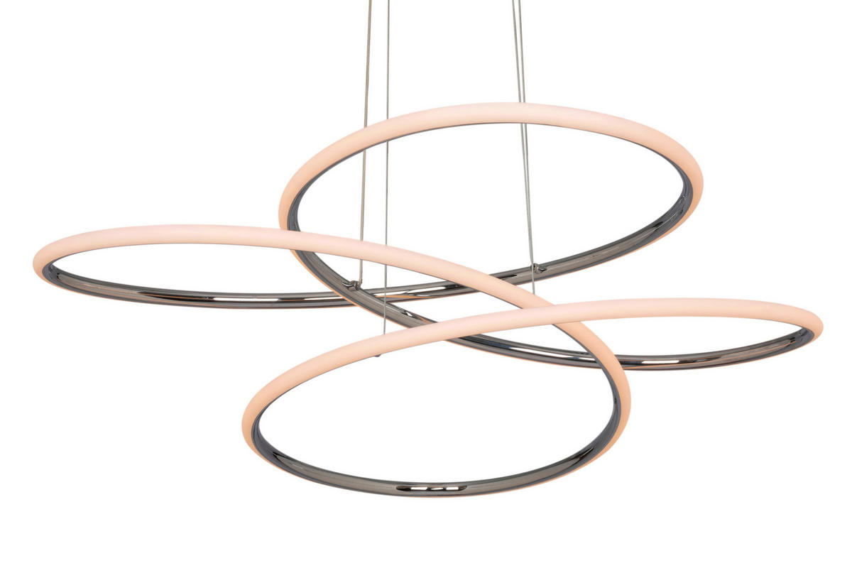 LED FÜGGŐLÁMPA 84,5/150 cm  - ezüst, Design, műanyag/fém (84,5/150cm) - Novel