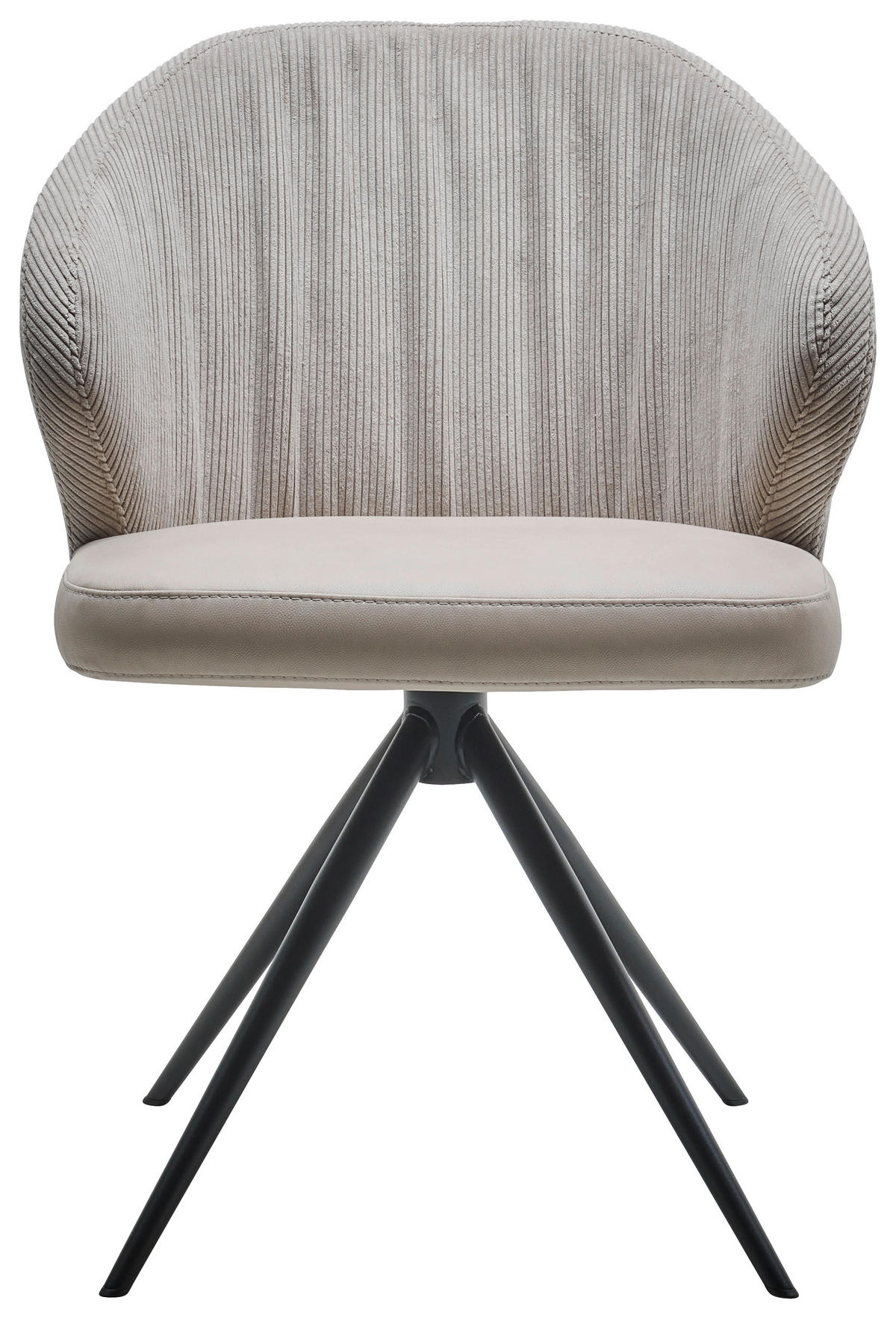 STUHL  in Cord, Lederlook  - Beige/Creme, Design, Textil/Metall (61/84/61cm) - Dieter Knoll