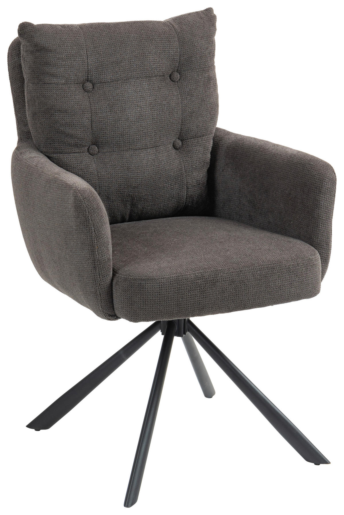 ARMLEHNSTUHL  in Eisen  - Dunkelgrau/Anthrazit, KONVENTIONELL, Textil/Metall (60/95/67cm) - MID.YOU