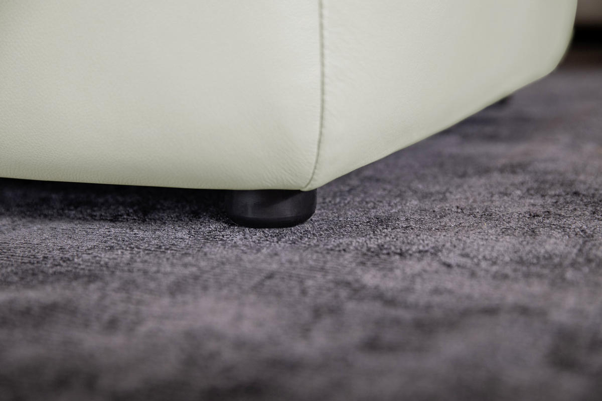ECKSOFA in Echtleder Weiss  - Weiss/Schwarz, Modern, Leder/Kunststoff (300/164cm) - W.Schillig