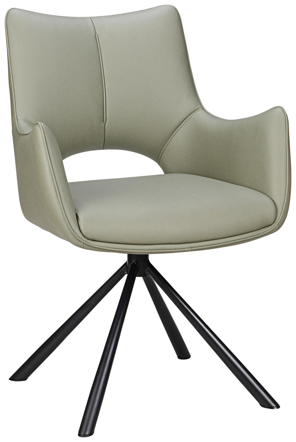 ARMLEHNSTUHL  in Eisen Mikrofaser  - Schwarz/Grün, Design, Textil/Metall (59/88,5/62cm) - Carryhome