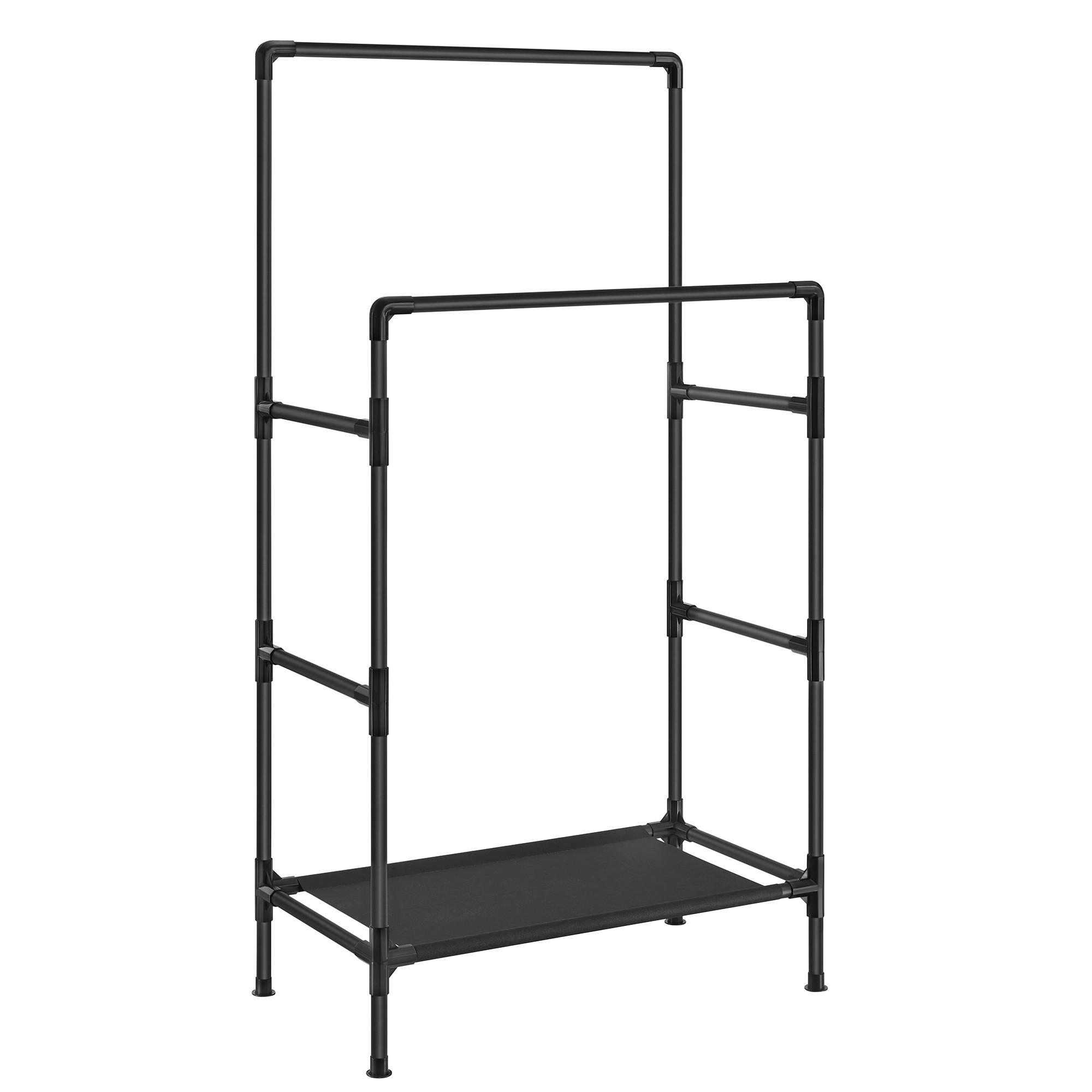 GARDEROBENSTÄNDER in Schwarz 83/157/45 cm   - Schwarz, Basics, Kunststoff/Textil (83/157/45cm)