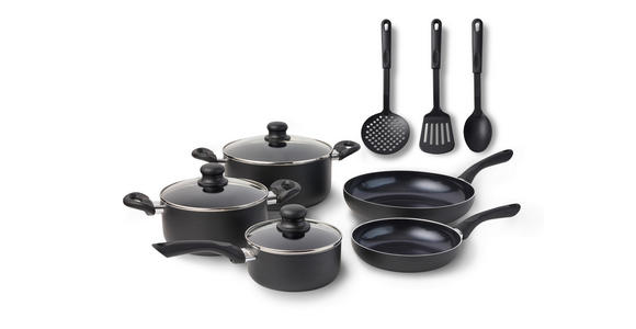 KOCHTOPFSET 8-teilig  - Transparent/Schwarz, Basics, Glas/Kunststoff - Homeware Profession.