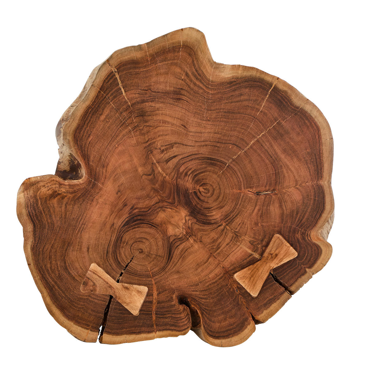 COUCHTISCH Akazie Hartholz Freiform Schwarz, Akaziefarben  - Schwarz/Akaziefarben, Natur, Holz/Metall (75/75/45cm) - Livetastic