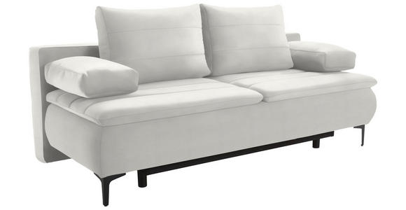 BOXSPRINGSOFA Flachgewebe Weiß - Schwarz/Weiß, KONVENTIONELL, Textil/Metall (204/93/100cm) - Novel