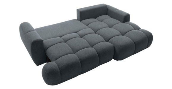 ECKSOFA Graphitfarben Struktur  inkl. Rückenkissen, Bettkasten, Schlaffunktion, Rücken echt, Liegefläche im Originalstoff  - Schwarz/Graphitfarben, KONVENTIONELL, Kunststoff/Textil (272/172cm) - Carryhome