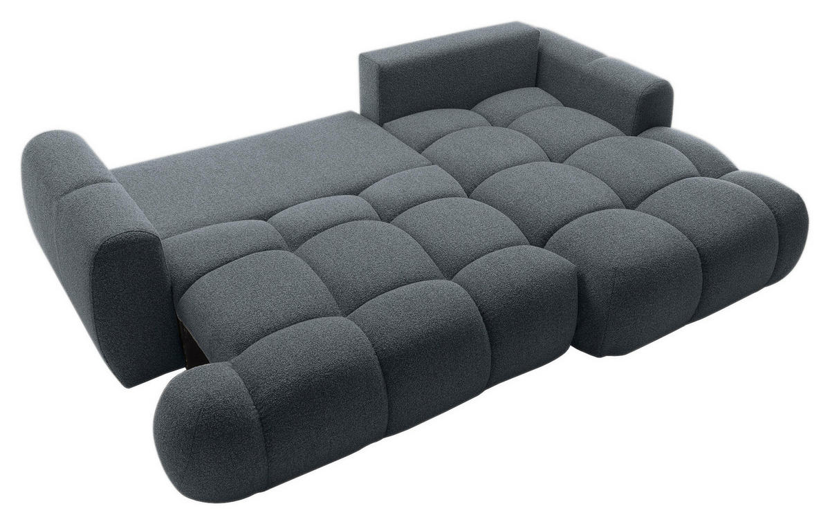 ECKSOFA Graphitfarben Struktur  - Schwarz/Graphitfarben, KONVENTIONELL, Kunststoff/Textil (272/172cm) - Carryhome