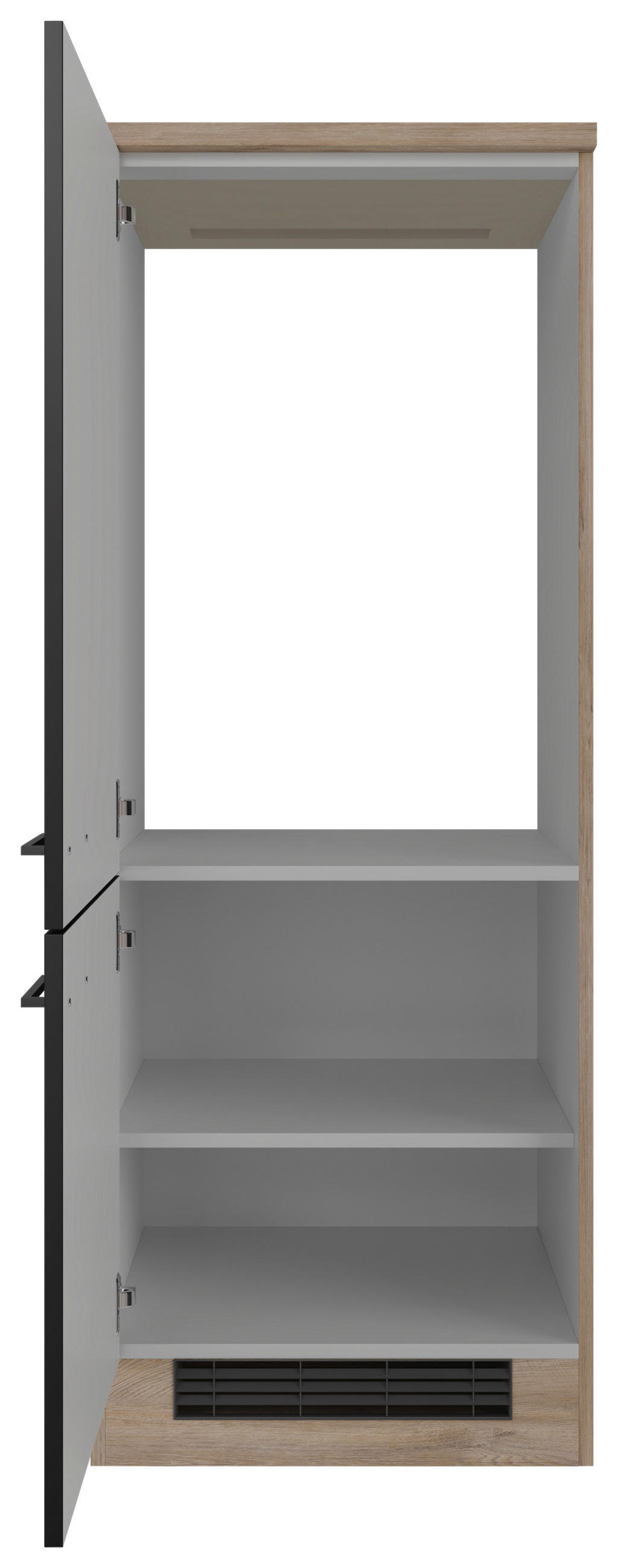 GERÄTEUMBAUSCHRANK 60/160,6/60 cm  in Schwarz, Eichefarben  - Eichefarben/Schwarz, KONVENTIONELL, Holzwerkstoff/Metall (60/160,6/60cm) - FlexWell