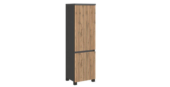 MIDISCHRANK 40/133/35 cm - Eiche Wotan/Graphitfarben, Natur, Holzwerkstoff/Kunststoff (40/133/35cm) - Xora