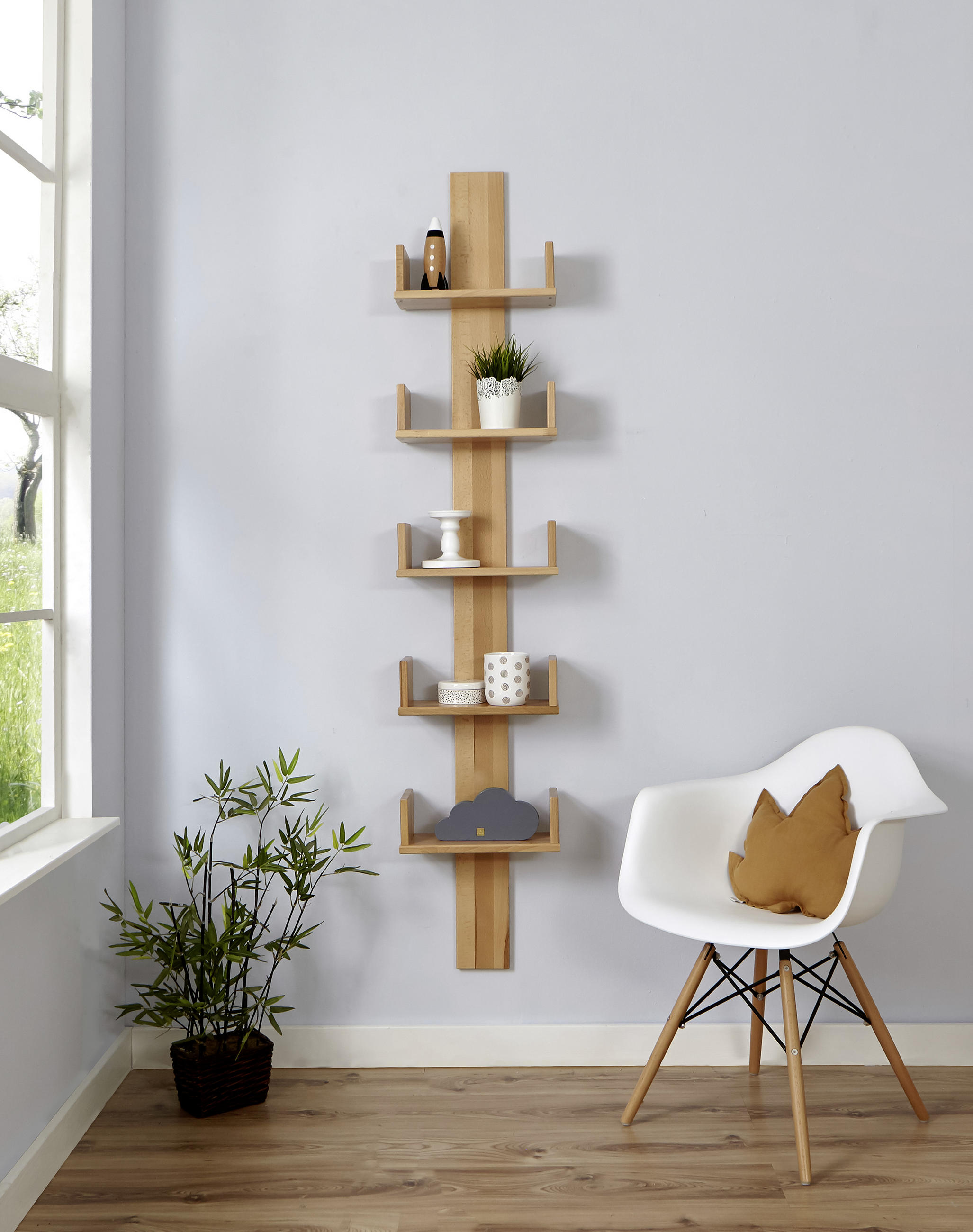 WANDREGAL 35/180/17 cm  - Naturfarben, Modern, Holz (35/180/17cm) - MID.YOU