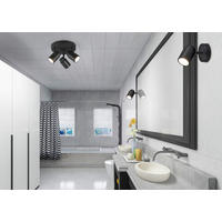 BADEZIMMER-WANDLEUCHTE Angelo 10,5/15,5/9 cm   - Schwarz, Basics, Metall (10,5/15,5/9cm) - Trio Leuchten