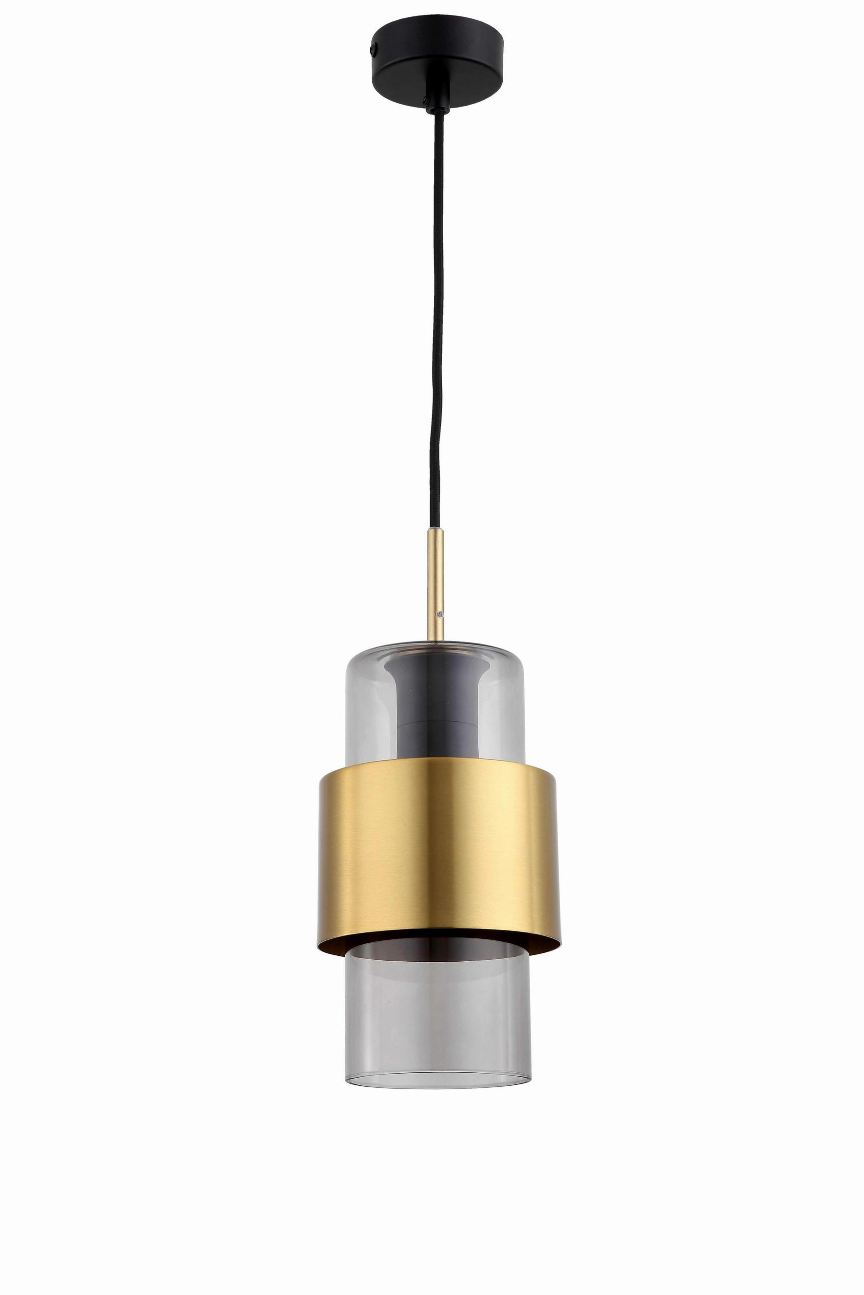 HÄNGELEUCHTE 10/150 cm  - Goldfarben/Grau, Basics, Glas (10/150cm)